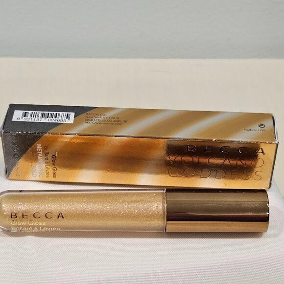 BECCA Glow Gloss Volcanic Goddess Metamorphic Gold New in Box .18OZ Beauty - Picture 1 of 6